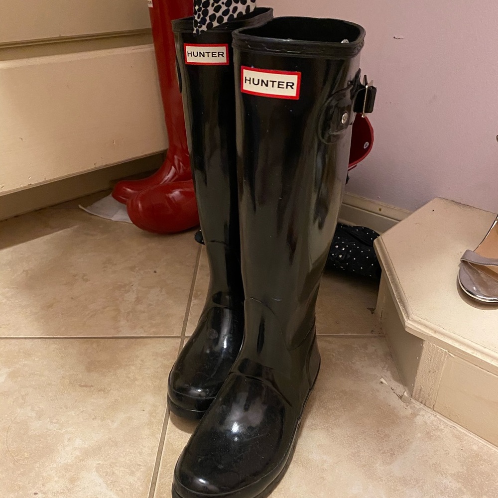 Spotless Black Tall hunter boots